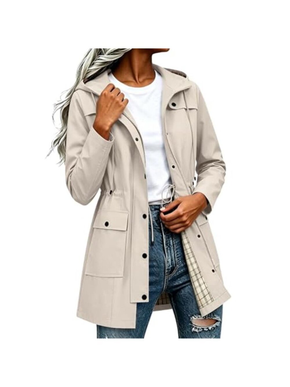 Waterproof Jacket Lightweight for Women Ladies Windbreaker Rain Coats Full Zip